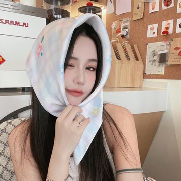 夏季防曬頭巾韓版小清新時尚發帶雪紡黃色小絲巾春季圍脖女小方巾