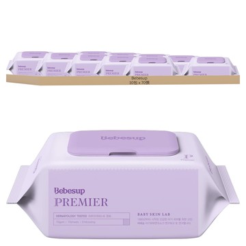Bebesup Premier 嬰幼兒濕紙巾 抽取式  70張  10包