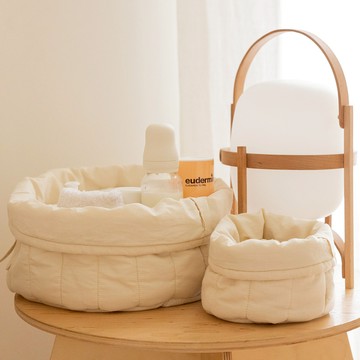 西班牙 Lorena Canals｜竹葉棉布收納籃 純淨白