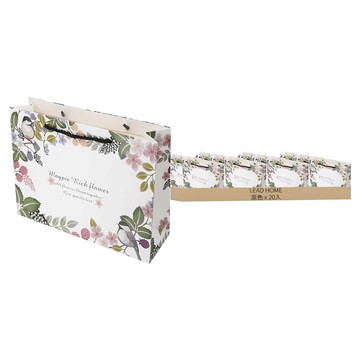 Lead home 可愛花卉塗層購物袋  可愛花卉  27 x 8 x 21cm  20個