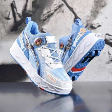 愛莫格暴走鞋兒童男童成人滑輪鞋學生變形鞋雙輪溜冰鞋女孩春夏款