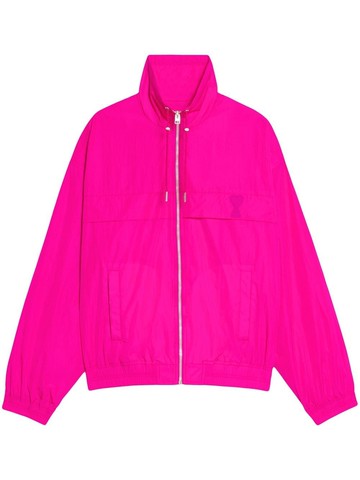 AMI Paris - logo-patch bomber jacket - unisex - Cotton/Polyamide/Polyamide/Polyester - M - Pink