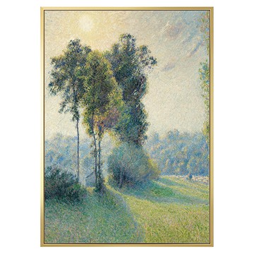 菠蘿選畫所 吉索爾附近聖查爾斯的風景 日落 畢沙羅 AVAR5771G  70 x 50cm  金色