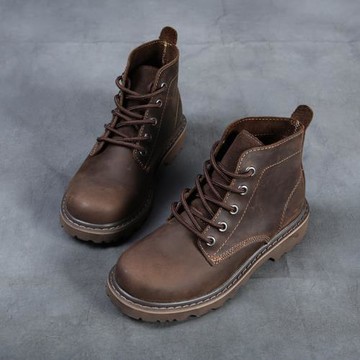 歐美復古做舊帥氣真皮馬丁靴情侶男女工裝戶外機車靴大頭短靴子潮