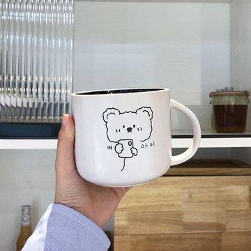 可愛少女陶瓷馬克杯創意個性潮流水杯情侶杯子咖啡杯大容量家用