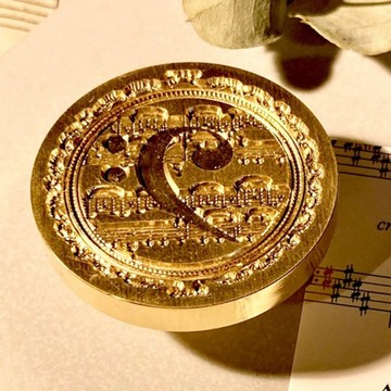 封蠟印章 印頭 低音譜號 音樂符號 音樂 樂器 樂譜