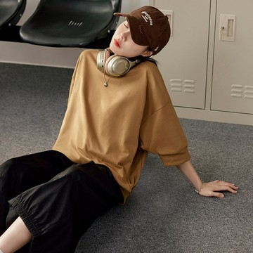 OB嚴選 素色純棉落肩羅紋飛鼠袖上衣 《AB20679》