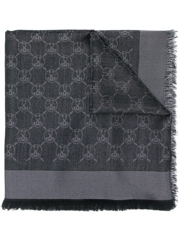 Moschino - double question mark logo scarf - women - Cotton/Polyester/Viscose/Wool/Silk - One Size - Black