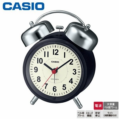 カシオ 電波 めざまし 時計 TQ-720J-1CJF CASIO アナログ 大音量 ベル音 アラーム スヌーズ ライト レトロ クロック お取り寄せ