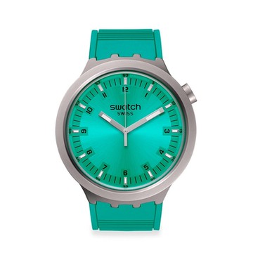 Swatch BIG BOLD IRONY系列手錶 AQUA SHIMMER (47mm) 男錶 女錶 瑞士錶 金屬錶