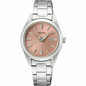 SEIKO 精工錶 典雅大方簡約時尚腕錶 6N22-00K0P(SUR529P1)-30mm-粉紅面鋼帶【刷卡回饋 分期0利率】【APP下單點數13倍送】
