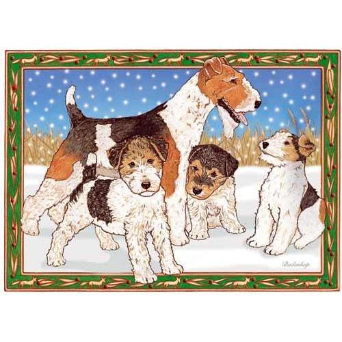 クリスマスカード 輸入 |Fox Terrier Wire クリスマス Cards 10 Holiday Cards with Envelopes