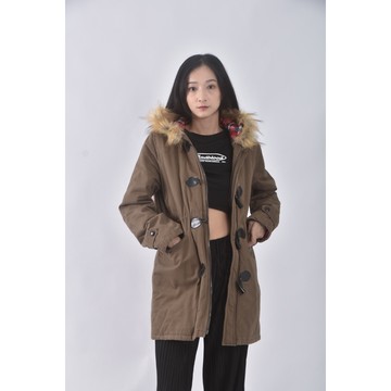 (S) ob style質感棉質連帽綠色外套二手衣