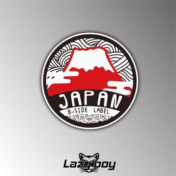 日本富士山 車貼 貼紙 防水貼紙 行李箱貼紙 安全帽貼紙 筆電貼紙 反光貼紙 汽車貼紙 機車貼紙 JAPAN 圓形貼