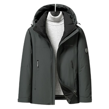 [巴黎精品] 真羽絨90%白鴨絨羽絨外套羽絨衣夾克-連帽加厚戶外防寒保暖男外套3色a1is118