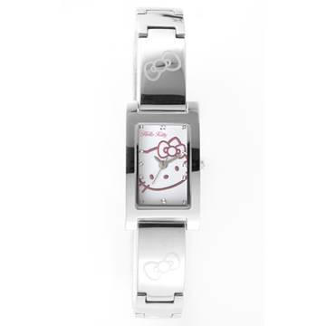 【HELLO KITTY】凱蒂貓秀氣質感流行手錶 (銀/白 LK679LWWI)