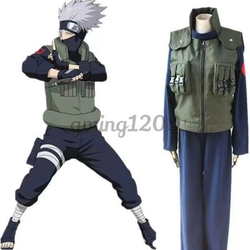 熱賣中火影忍者cosplay木葉卡卡西上忍馬甲四代火影忍者套裝全套送護額