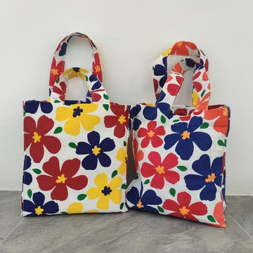 DB Colorful Bag - 雙面印花七彩花朵手提包