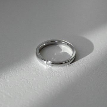 飾品現貨 不鏽鋼 抗敏感 不怕水氣質小鑽鋼戒🌙Moon_0016