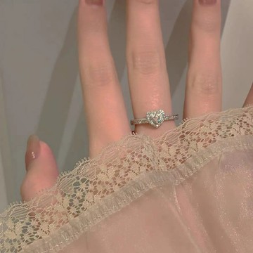 【台灣公司 可打統編】免運 氣質法式粉水鉆愛心戒指女小眾設計精致食指戒簡約網紅時尚個性潮 可開發票 全館五折 工廠現貨直銷 新品特價 z9211