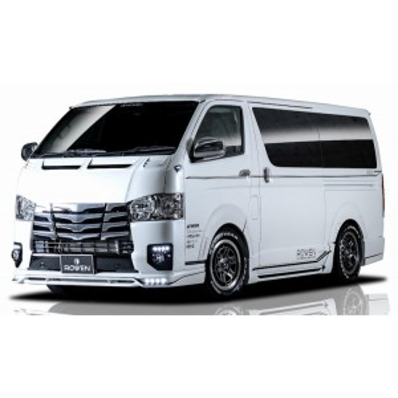 きれい ROWEN PREMIUM Edition サイドスパッツセット FRP製 素地 トヨタ ハイエース 標準ボディ 2WD 4型前期  TRH200V用 2T019J10