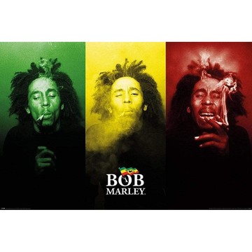 【巴布·馬利】BOB MARLEY 三色吞雲吐露 進口海報