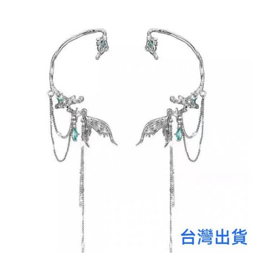 【台灣有貨 免運】清冷魚尾耳掛流蘇耳骨夾女小衆設計感新中式高級個性耳夾耳飾