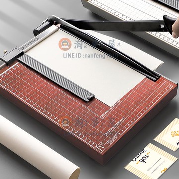 A4切紙刀手動迷你裁紙刀切紙機木質鋼制照片閘刀相片裁剪割紙刀小型切紙器【淘夢屋】