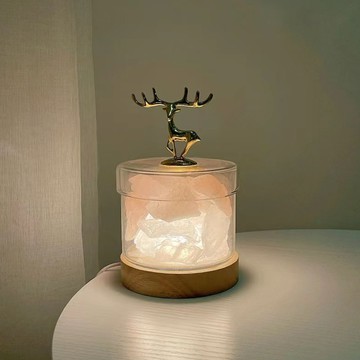 [預購] 金鹿擴香石【家寵LOVEHOME】 LOVEHOME 金鹿擴香石香薰夜燈 室內持久留香擴香石夜燈 - 粉水晶