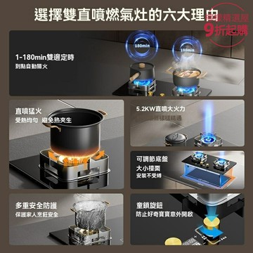 【猛火節能王】燃氣灶 灶具 雙灶 嵌入式 臺嵌兩用 一級能效 櫻花樹品牌 家用廚房 不鏽鋼面板