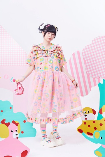 2023夏裝花邊連衣裙歐根紗洋裝