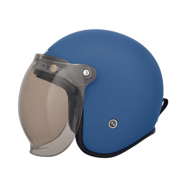 【高CP值送鏡片】M2R MO3 消光海軍藍 復古帽 3/4罩安全帽 (內藏墨鏡)