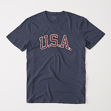 af a&f Abercrombie & Fitch 短袖 T恤 藍色 0601