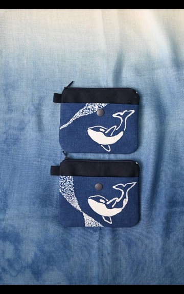 【記憶有限】藍染零錢包-鯨魚系列