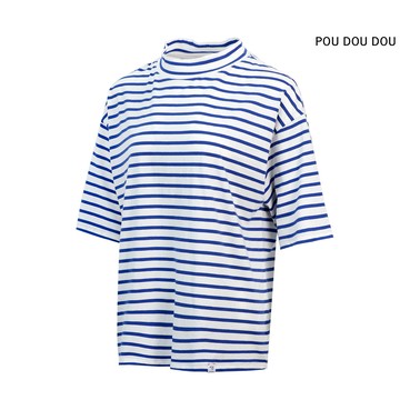 【POU DOU DOU】橫條半高領短T｜PPP21984