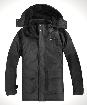 美國百分百【全新真品】Nautica 帆船 型男 連帽夾克 防寒外套 防風防水 加厚保暖 黑 免運 S