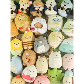 卡通角落企鵝掛件炸蝦生物毛絨鑰匙扣可愛書包背包包掛飾生日禮物