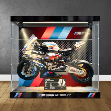 高清亞克力防塵罩樂高42130寶馬摩托車M1000RR拼裝模型展示收納盒