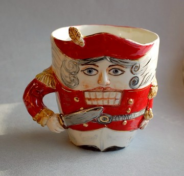 陶瓷藝術杯 瓷茶杯 胡桃夾子 雕塑杯