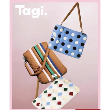 Tagi. OK砰砰電腦包"Put-put"充棉刺繡可愛便攜枕頭手提筆記本包