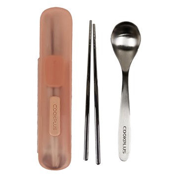 Lock Lock 便攜不鏽鋼餐具盒  不鏽鋼色  湯匙 + 筷子 + 餐具盒  1組