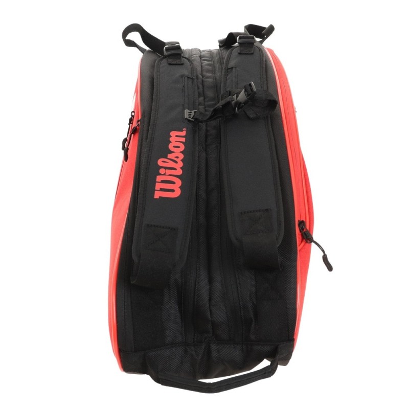 Wilsonテニス ラケットバッグ TEAMJ 6PK RACKET BAG RED/WHT