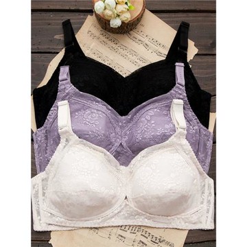 韓國新品 無鋼托無鋼圈薄杯全罩杯蕾絲文胸 睡眠 舒適大碼內衣