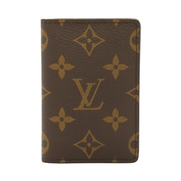 LOUIS VUITTON LV 路易威登 Pocket Organizer 卡夾 名片夾 棕色 原花帆布 M60502 【二手名牌BRAND OFF】