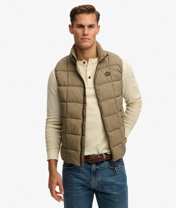 Superdry Men's Box Quilt Fuji Lite Gilet Green Size: M