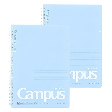 KOKUYO 國譽 Campus B5軟線圈點線筆記本 可折疊輕巧 可撕式內頁設計  藍色  2本