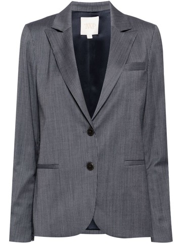 TWP - pinstripe silk blazer - women - Silk/Elastane/Virgin Wool/Viscose - XL - Blue