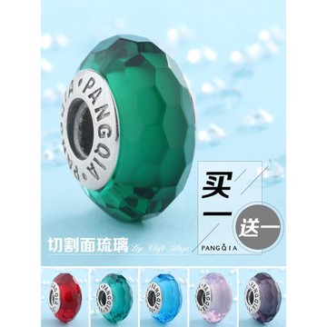 PANGQIA潘家切割面純色琉璃珠s925純銀蛇骨鏈手鏈散珠簡約diy配件