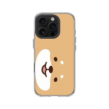 iPhone 16 Pro Clear Case（相機按鈕） 透明 - 柴語錄 Shiba Says - 廢柴大臉(橫)