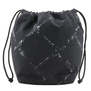 【日本直運】香奈兒 CHANEL Travel Line 束口袋小圓包 尼龍 黑色 女性【二手】